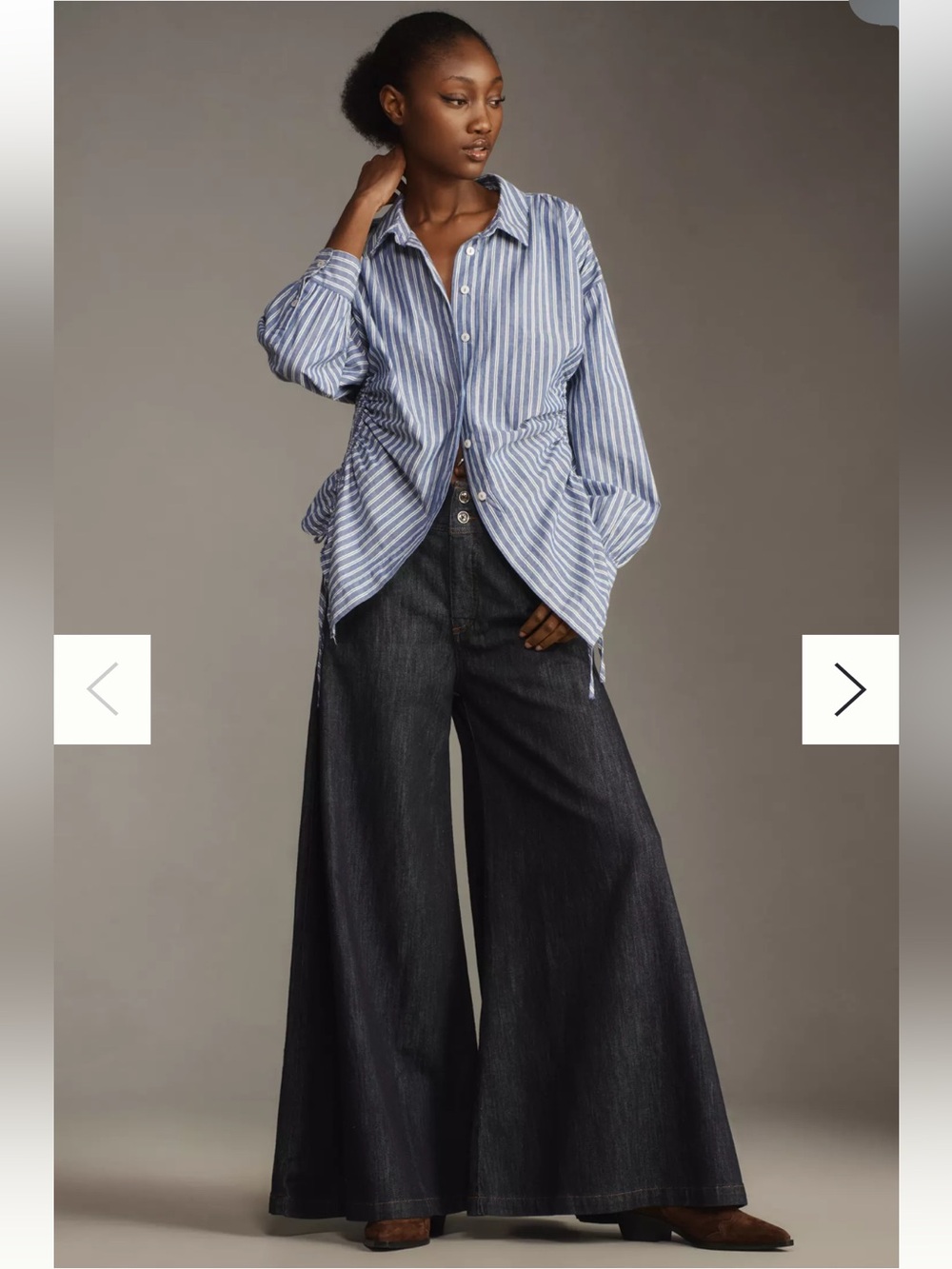 Pilcro Dramazzo Mid-Rise Ultra Wide-Leg Jeans size 30 dark indigo anthropology